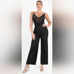 Black Lace Shapewear Jumpsuit M
